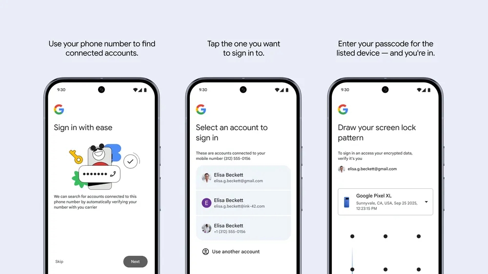 A opção de login com número de telefone do Google pode ajudá-lo a recuperar sua conta